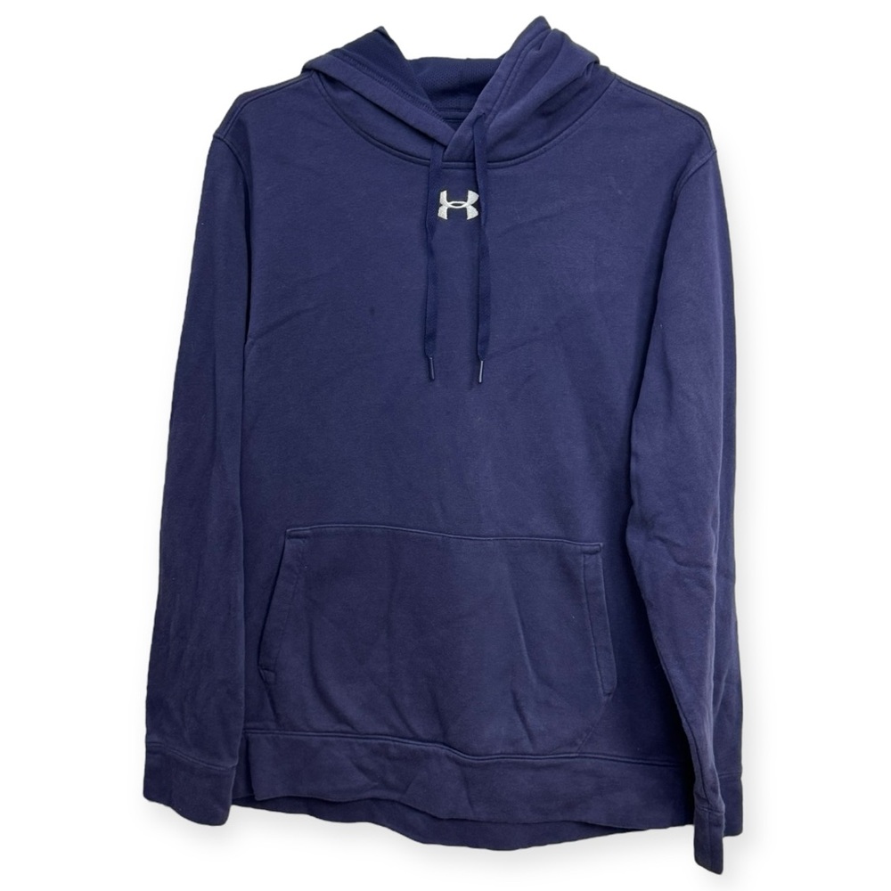 Under Armour Navy Pullover Hoodie with Chest Logo Size M